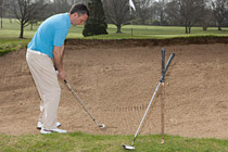 In Green-side bunker! Putter leaning on Golf-Rest. Click to enlarge.